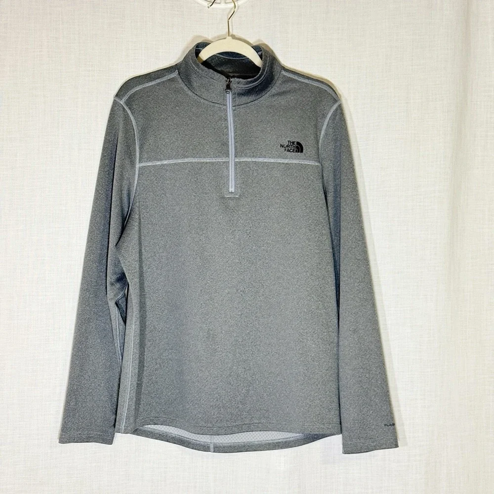 The North Face FlashDry 1/4 Zip Pullover Gray Active Hiking Gym Men L‎ Gorpcore